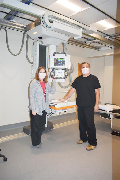 x-ray technicians with the new equipment