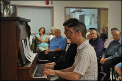 man playing piano